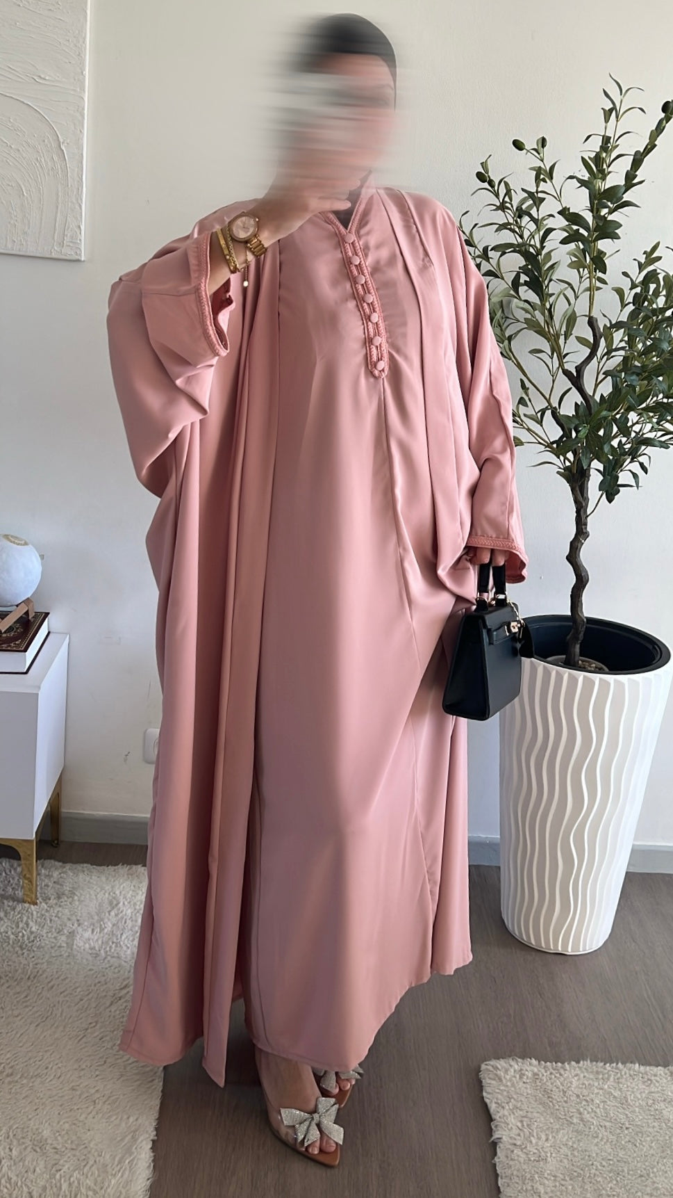 ENSEMBLE KIMONO/SOUS ABAYA PAPILLON
